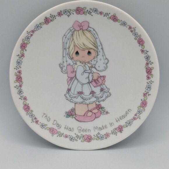 Vintage 1990 Precious Moments 4" Plate: This Day Has Been Made in Heaven - Picture 1 of 8
